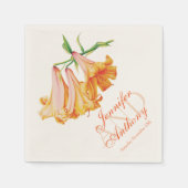 Lily bell mooie art name trouwdate napkin servetten (Voorkant)