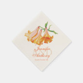 Lily bell mooie art name trouwdate napkin servetten (Hoek)
