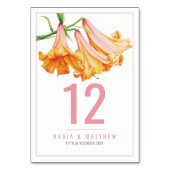 Lily Bell oranje bloemenkunst bruiloft Kaart (Achterkant)