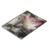Lily bloeit zwart-wit laptop notitieboek (Linkerzijde)
