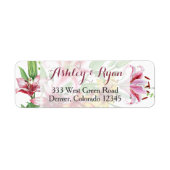 Lily Bloem Boeket Bruiloft Adres Label (Voorkant)