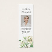 Lily Bloem Foto Rouw Herdenkingsbladwijzer Mini Visitekaartjes (Voorkant)