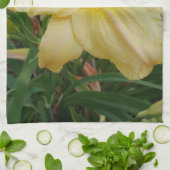 Lily Bloem Gele Keukenhanddoek (Gevouwen)