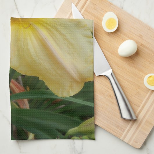 Lily Bloem Gele Keukenhanddoek (Quarter Fold)