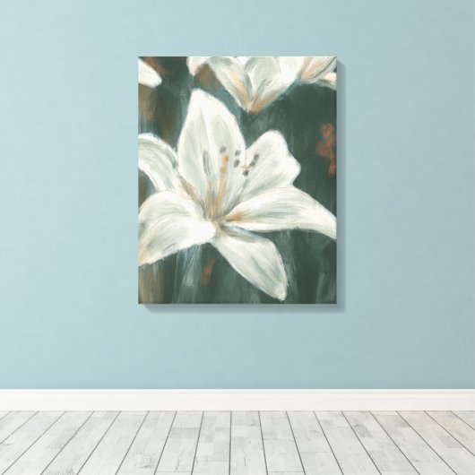 Lily Bloem Schilderij Canvas Afdruk (Insitu (Houten vloer))