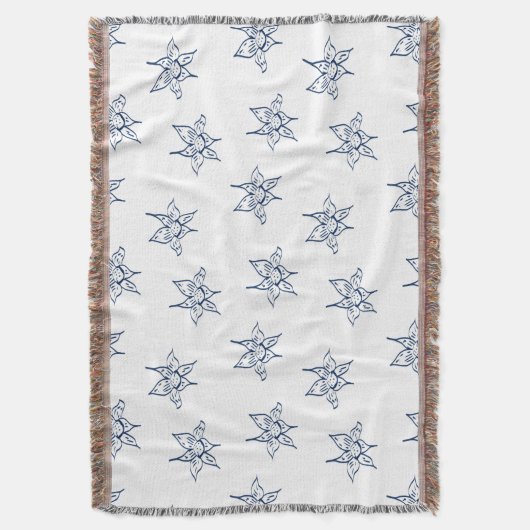 Lily bloem tekening patroon deken (Voorkant Verticaal)