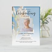 Lily Bloem Viering van het Leven Foto Funeral Kaart (Staand voorkant)