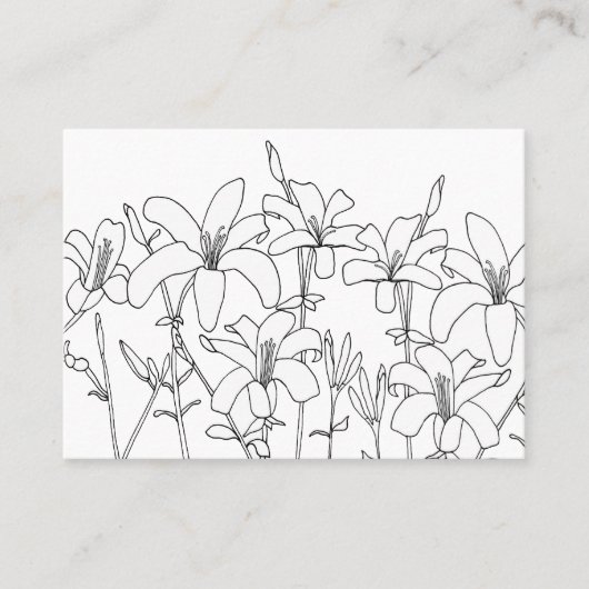 Lily bloemen die visitekaartjes kleuren (Voorkant)