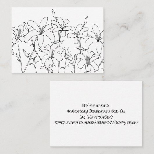 Lily bloemen die visitekaartjes kleuren (Voorkant / Achterkant)