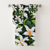 Lily-bloemen en -bladeren bad handdoek (Insitu)