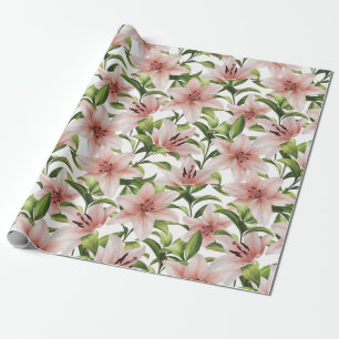 Lily bloemen. Floral patroon Cadeaupapier
