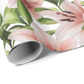 Lily bloemen. Floral patroon Cadeaupapier (Rol Hoek)