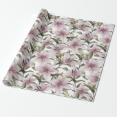Lily bloemen. Floral patroon Cadeaupapier (Uitgerold)