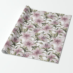 Lily bloemen. Floral patroon Cadeaupapier