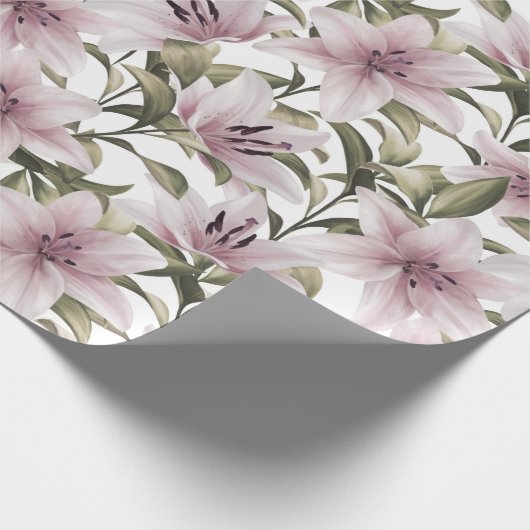 Lily bloemen. Floral patroon Cadeaupapier (Hoek)