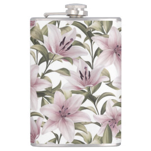 Lily bloemen. Floral patroon Heupfles
