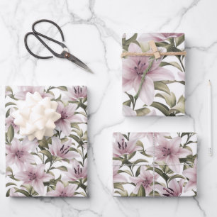 Lily bloemen. Floral patroon Inpakpapier Vel