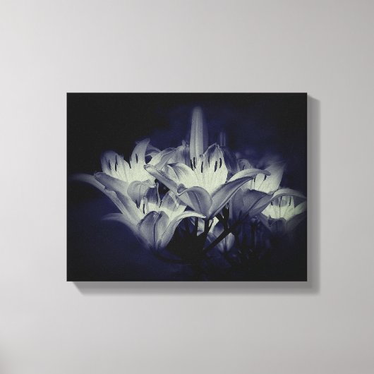 Lily bloemen in zwart-wit canvas afdruk (Voorkant)