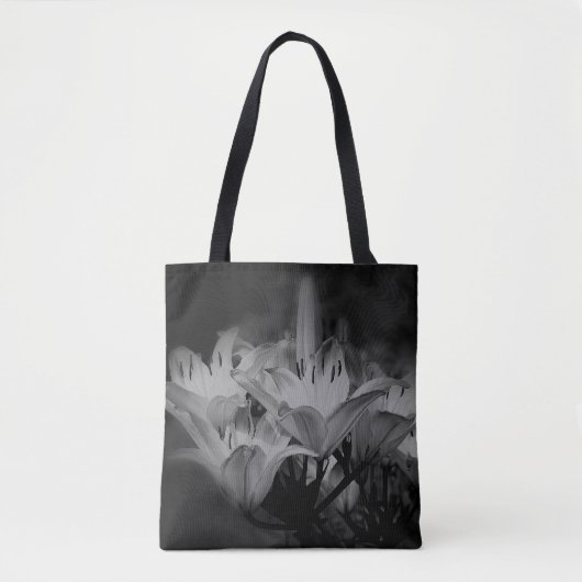 Lily bloemen in zwart-wit tote bag (Voorkant)