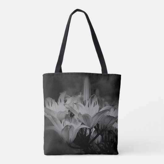 Lily bloemen in zwart-wit tote bag (Achterkant)