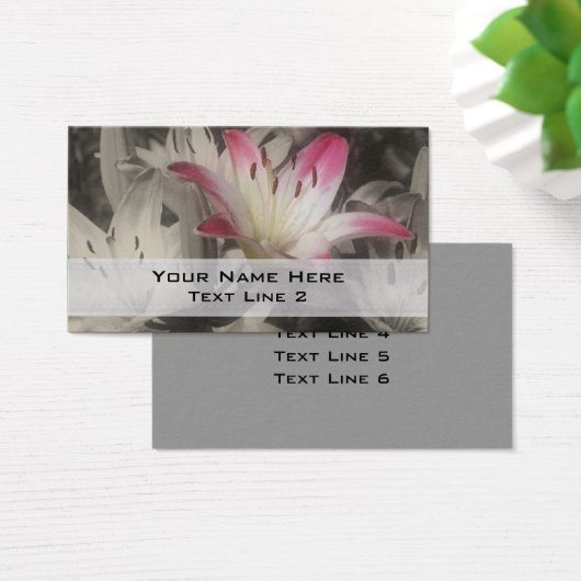 Lily bloemen in zwart-wit Visitekaartje (Bureau)