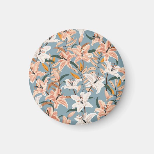 Lily Bloemenblauw Print Magneet (Voorkant)