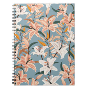 Lily Bloemenblauw  Print Notitieboek