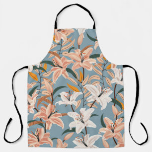 Lily Bloemenblauw Print Schort