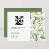 LILY Bloesem Elegantie QR Code RSVP Kaartje (Voorkant / Achterkant)