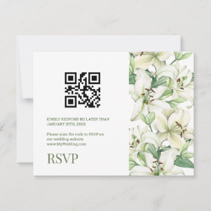 LILY Bloesem Elegantie QR Code RSVP Kaartje