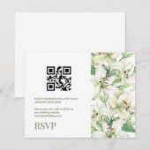 LILY Bloesem Elegantie QR-code RSVP Kaartje (Voorkant / Achterkant)