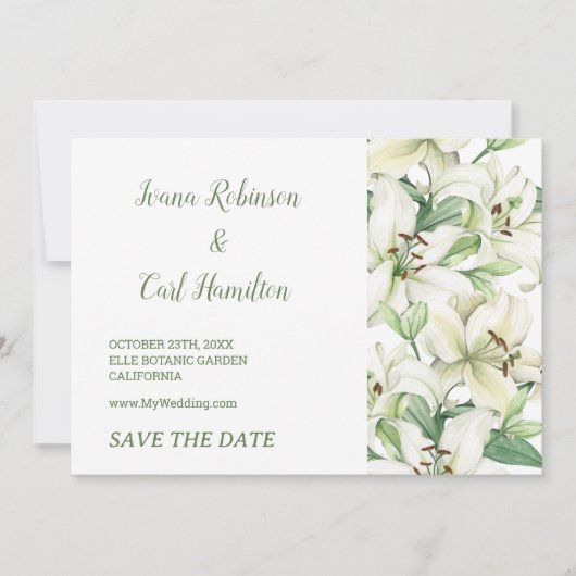 LILY Bloesem Elegantie Save The Date (Voorkant)