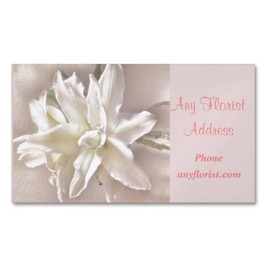 Lily Blossom Blush Magnetisch Visitekaartje (Voorkant)