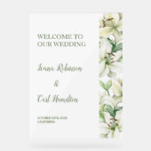 Lily Blossom Elegance Welkom Acryl Bord (Voorkant)