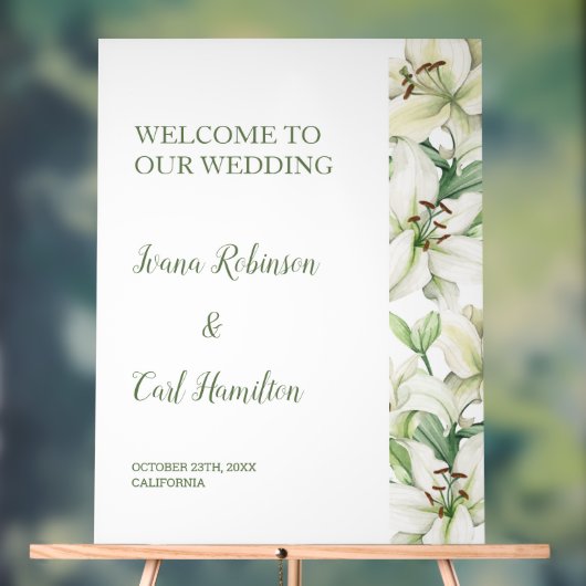 Lily Blossom Elegance Welkom Acryl Bord (Neutraal)