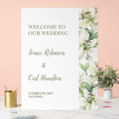 Lily Blossom Elegance Welkom Acryl Bord (Huwelijk)