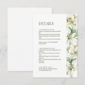 LILY Blossom Elegantie Bruiloft Details Informatiekaartje (Voorkant / Achterkant)