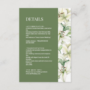 LILY Blossom Elegantie Bruiloft Details Informatiekaartje