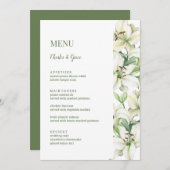 LILY Blossom Elegantie Bruiloft Menu (Voorkant / Achterkant)