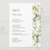LILY Blossom Elegantie Bruiloft Menu (Voorkant)