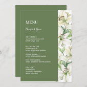 LILY Blossom Elegantie Bruiloft Menu (Voorkant / Achterkant)