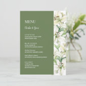 LILY Blossom Elegantie Bruiloft Menu (Staand voorkant)