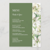 LILY Blossom Elegantie Bruiloft Menu (Voorkant)