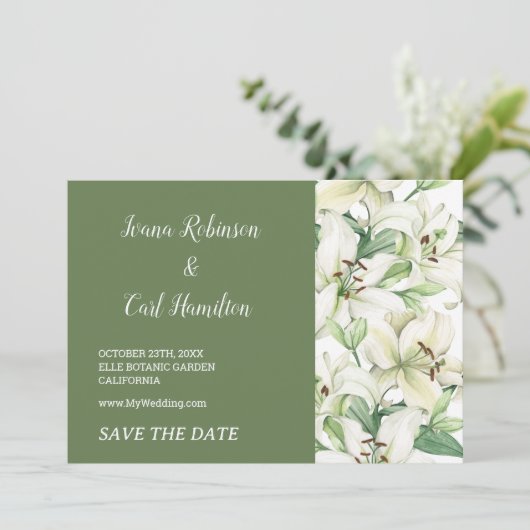 LILY Blossom Elegantie Save The Date (Staand voorkant)