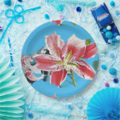 Lily blue lelies Bloembloemen Party Papier Bord (Feest)