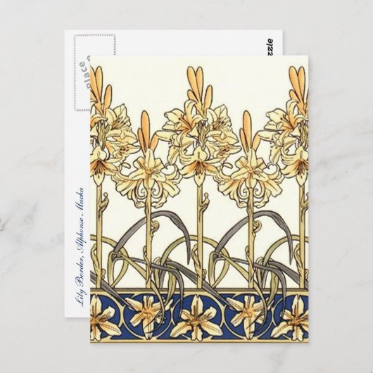 Lily Border door Alphonse Mucha Briefkaart (Voorkant / Achterkant)