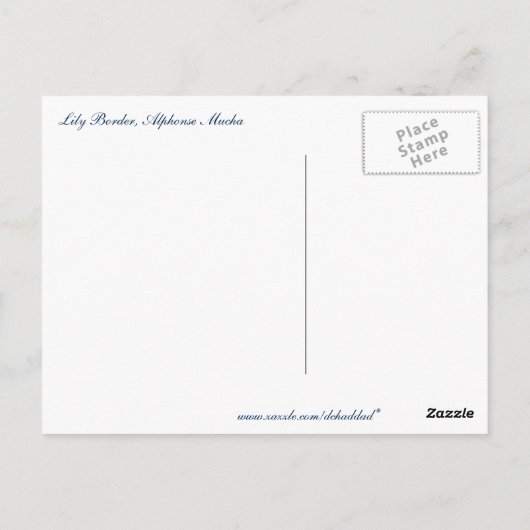 Lily Border door Alphonse Mucha Briefkaart (Achterkant)