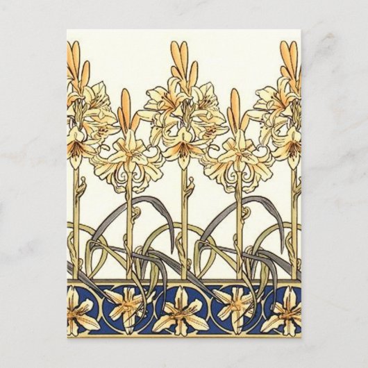 Lily Border door Alphonse Mucha Briefkaart (Voorkant)