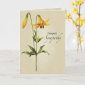 Lily Botanische Sympathie Kaart (Gele Bloem)