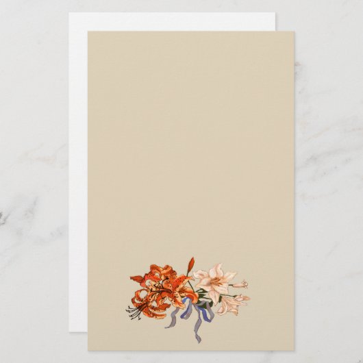  Lily Bouquet Tied met een lintje Briefpapier (Voorkant / Achterkant)